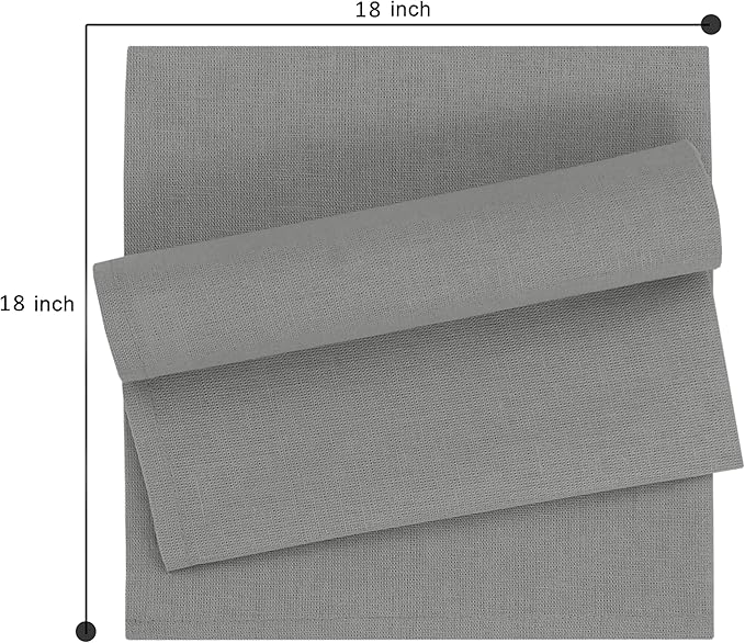 Ruvanti Linen Napkins Set of 12, 18x18 Cloth Napkins, Cotton Linen Blend Napkins Cloth Washable, Soft, Reusable Dinner Napkins for Wedding, Parties, Christmas, Thanksgiving, Everyday Use - Wild Dove