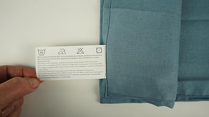 Solid Color Polyester Linen Blended Thin Dinner Cloth Napkins - Set of 12 (40 x 40 cm) - for Events & Home Use (Airy Blue)