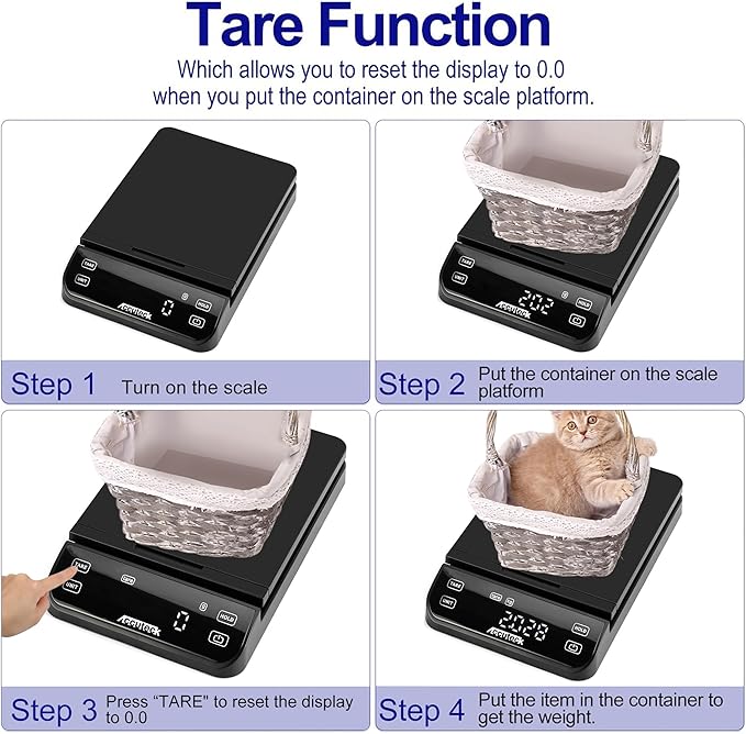 ACCUTECK High Accuracy Digital Shipping Postal Scale, 70Lbx0.1OZ, with Touch Screen, Tare and Hold Function, Black (A-BPS70)