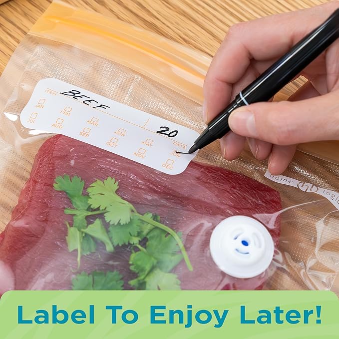 Home Logic Vacuum Sealer Reusable Bags Combo Pack – Freezer, Microwave & Sous Vide Safe Food Storage Bags – 10 Gallon Bags & 6 Quart Bags