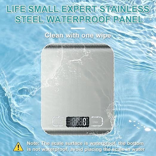 Food Scale, 11lb Kitchen Scale with 6 Units Tare Function & LCD Display, 0.05oz/1g Stainless Steel Digital Food Scale Grams and Ounces for Baking, Cooking, Dieting and Meal Prep (Batteries Included)