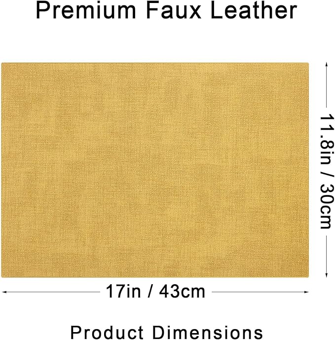 homing Faux Leather Heat Resistant Placemats 4 Packs, Waterproof Wipeable Dining PU Place Mats for Indoor & Outdoor, Easy to Clean, Yellow