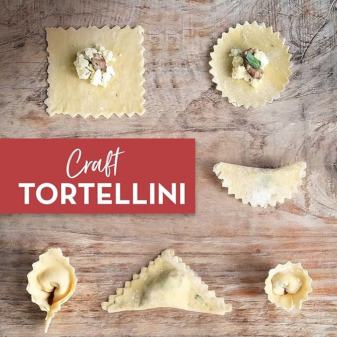 Easy Ravioli Maker Starter Kit | 3 Ravioli Mold Pasta Gift Set + Cookbook | Ravioli Press Guide to Making Ravioli and Stamp Stuffed Pastas like Tortellini + Recipes for Classic Fillings and Sauces
