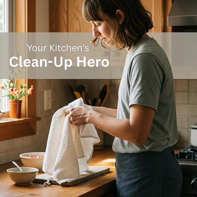 Flour Sack Towels 100% Cotton Dish Towel Reusable Baking Cloth for Bread Dough, Baguettes, Pastries, Machine Washable, Kitchen Towels for Cleaning – Set of 24 (18"x18") - White