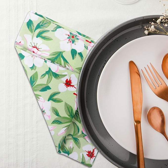 Urban Villa Dinner Napkins Lilly Print Cloth Napkins Set of 12 Premium Quality Dinner Napkins Cotton Oversized 20X20 Inches Cloth Napkins with Mitered Corner Ultra SoftDinner Napkins