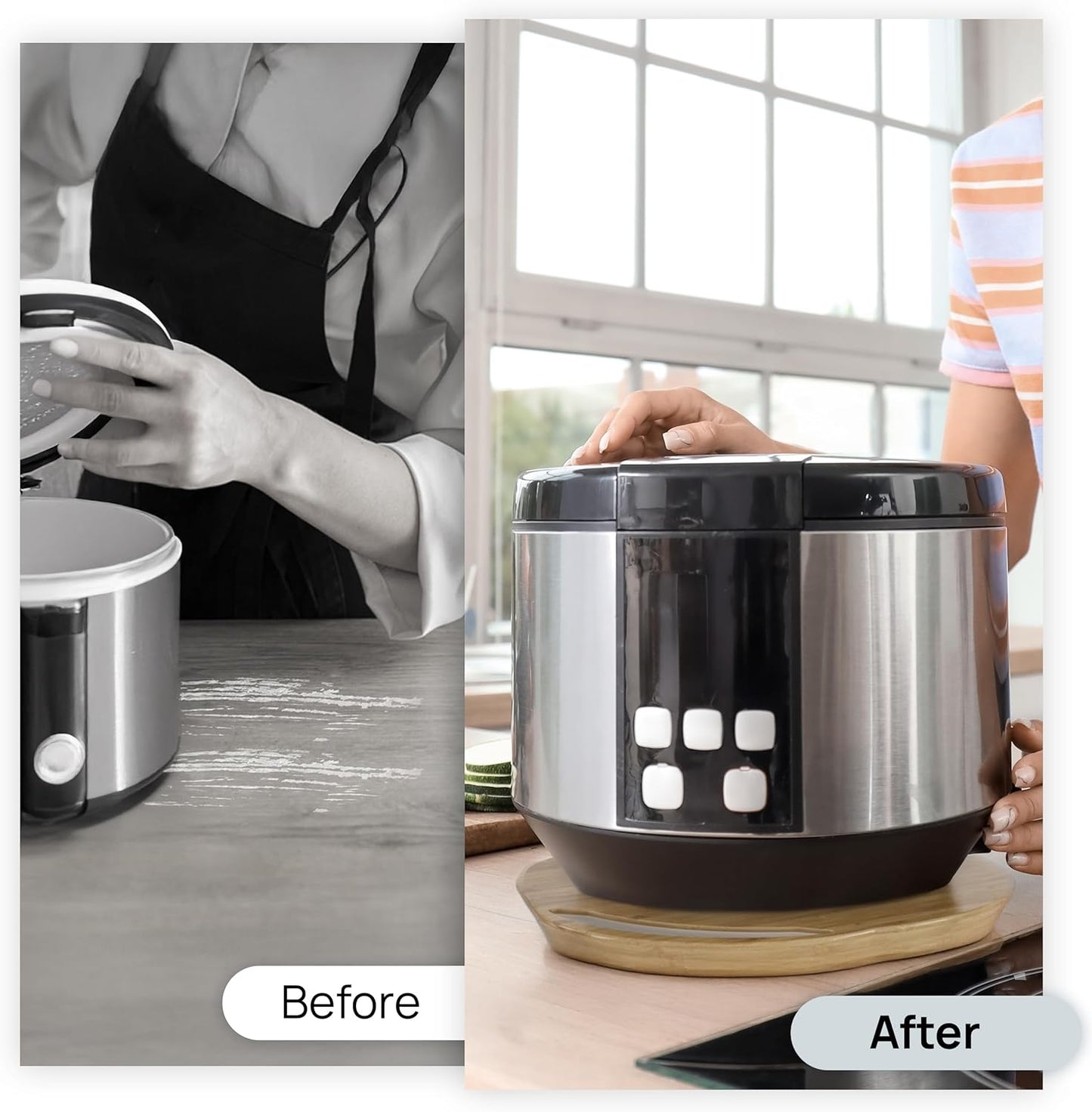 Ibyx Elegant Round Sliding Tray for Your Pressure Cooker, Air Fryer & Heavy Kitchen Appliances - Sturdy, Slides Easily from Under The Cabinet (Black, 13β)