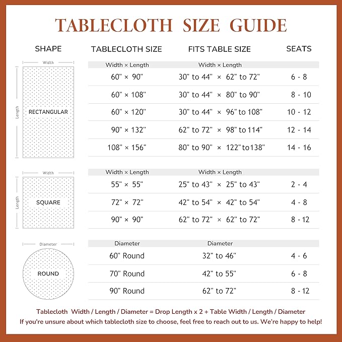 Linen World Fall Linen Tablecloth 108" x 60" Inch,French Linen Washable Rectangular Table Cloth for Dining,Outdoor, Weddings and Restaurants,Decorative Thanksgiving Christmas,Burnt Orange