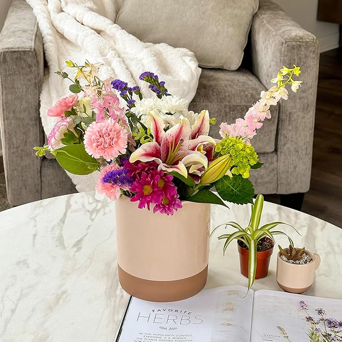 Mora Ceramic Kitchen Utensil Holder - Wooden Spoon & Spatula Crock for Countertop, Modern Farmhouse Home Decor, Extra Large 7.3" Cooking Organizer for Stove Top and Counter - Heavy & Sturdy - Chai