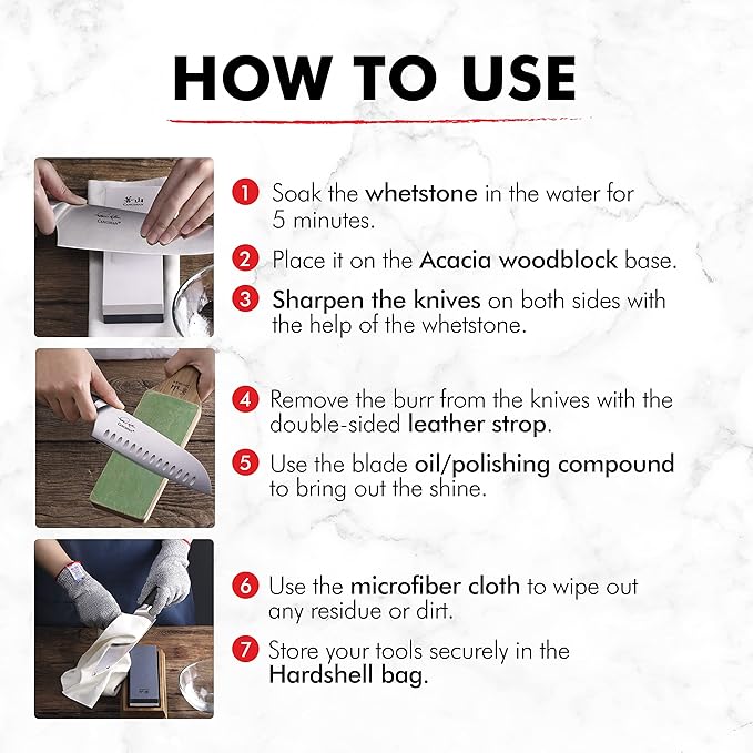 Cangshan 1026757 7-Piece Kitchen Knife Care & Sharpening Kit