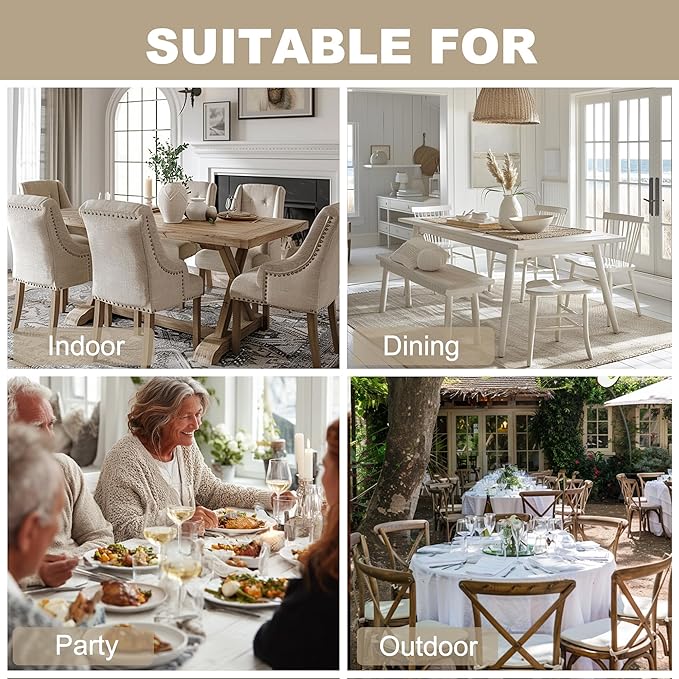 Hiasan Faux Linen Rectangle Tablecloth - Wrinkle and Stain Resistant Washable Table Cloth for Kitchen Dining Room Holiday Table Cover for Dinner, Champagne, 70 x 90 Inch