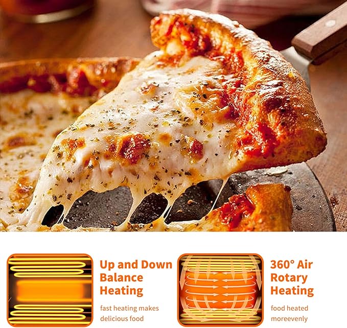 Generic YOOKTEN Indoor Pizza Oven,Electric Countertop Pizza Ovens,Portable Commercial Pizza Maker for Home with 60 Minutes Timer Stainless Steel Pizza Cooker,1100W, Large, Silver