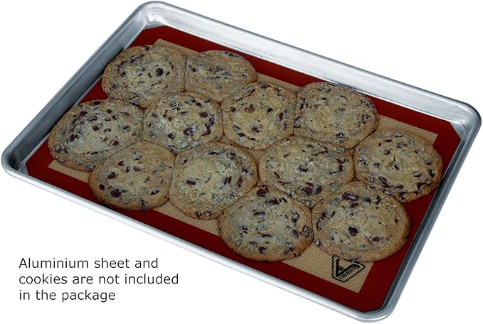 Silicone Baking Mat - Set of 3 Half Sheet (Thick & Large 11 5/8" x 16 1/2") - Non Stick Silicon Liner for Bake Pans & Rolling - Macaron/Pastry/Cookie/Bun/Bread Making - Professional Grade Nonstick