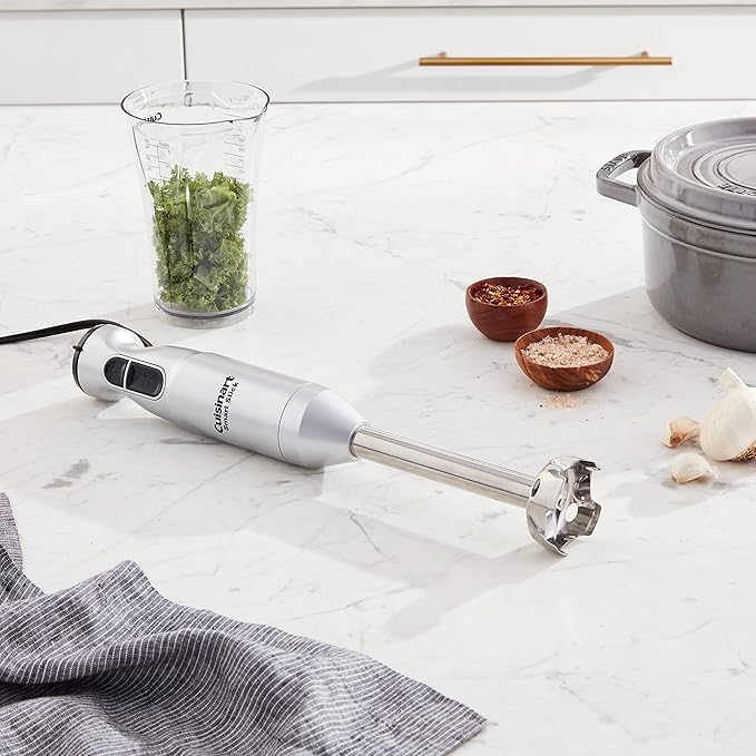Cuisinart Hand Blender, Smart Stick 2-Speed - Powerful & Easy to Use Stick Immersion Blender-for-Shakes, Smoothies, Puree, Baby Food, Soups & Sauces, Silver, CSB-175SVP1
