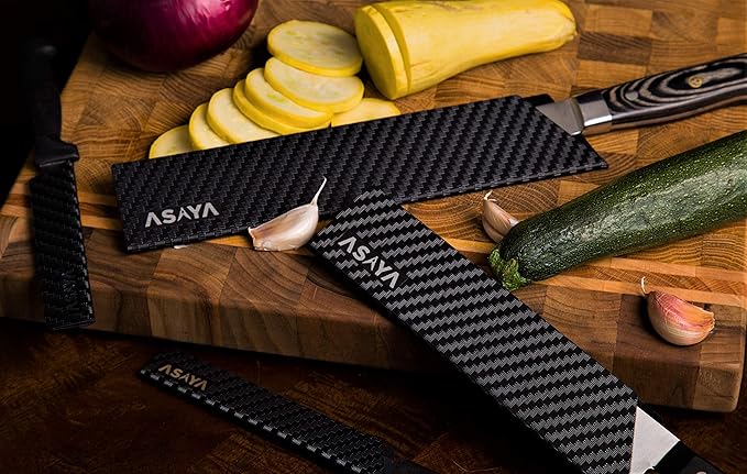 Asaya Professional Knife Edge Guards -Universal Blade Covers - Extra Strength, ABS Plastic and BPA-Free Felt Lining, non-Toxic and Food Safe - Knives Not Included (4Pcs)