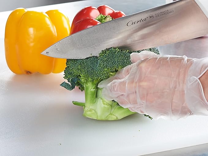 CURTA Cutting Boards for Kitchen, 24" x 18" x 0.5" White Color Coded Plastic Commercial Chopping Board Anti Slip Surface Dishwasher Safe