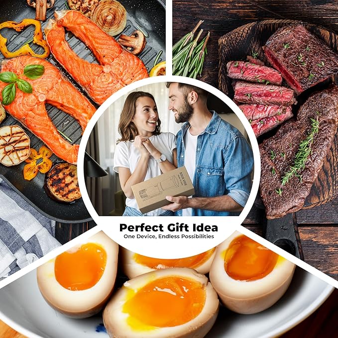 Sous Vide Machine Cooker, Immersion Circulator with Recipe, 1000W, Delay Start Function, Temp and Time Digital Display Control