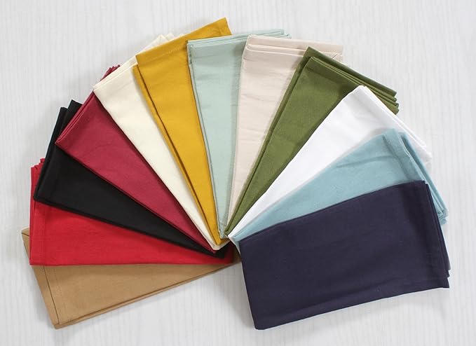 ANA Cloth Napkins Set of 12 (17.5x17.5) inch 100% Cotton Dinner Napkin Washable Hotel Quality Reusable Kitchen & Table Linen for Fall Thanksgiving Family Dinners Weddings & Everyday Use - Navy