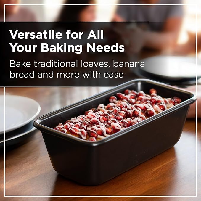 Wrenbury Pro 1lb Bread Loaf Pan 8x4 Set of 2 - Loaf Tins for Baking Non Stick - Toughened Heavy Gauge - Twin Pack - Banana Bread Loaf Pan