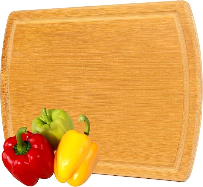 Small Bamboo Cutting Board – 12 Inch Wood Cutting Boards for Kitchen with Glue-Free Surface™ & Juice Groove – Non-Toxic, FSC-Certified, Durable Wooden Chopping Board