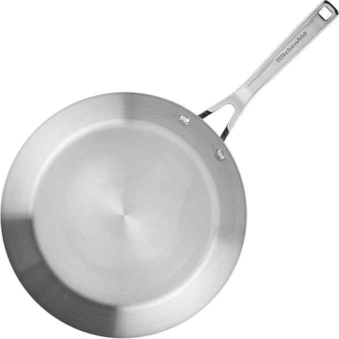 KitchenAid 3-Ply Base Brushed Stainless Steel Cookware Pots and Pans Set, 10 Piece