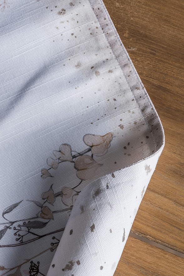 Maison d' Hermine Placemats Set of 4 100% Cotton Washable Cloth Place Mats, Reusable Table Mats for Kitchen Dining Decoration, Party, Restaurant Spring/Summer (Meadow Florals - Brown, 13" x 19")