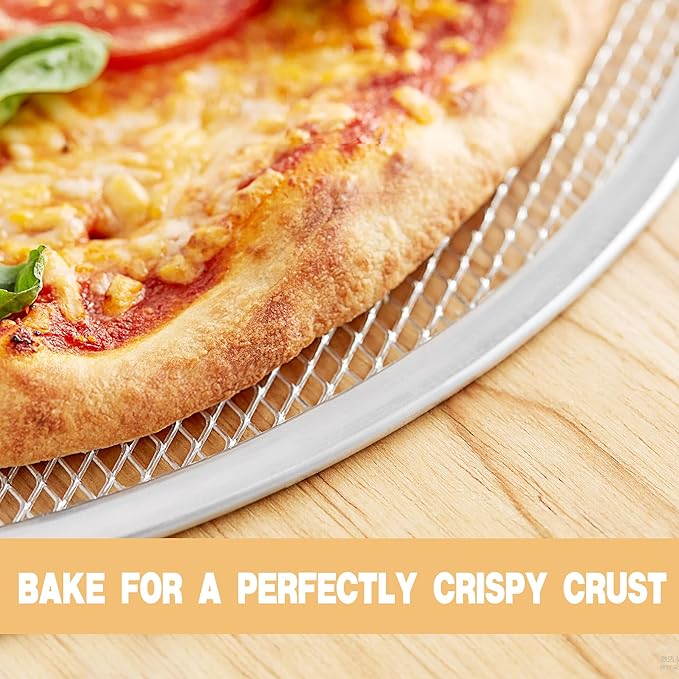 LRui Pizza Screen,16 Inch,12 Pack,Seamless Aluminum Pizza Pan With Holes.