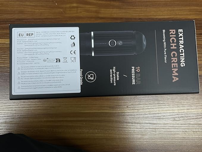 BENFUCHEN Portable Electric Espresso Machine, Travel Coffee Maker for Camping, On the Go Car Coffee Maker Self-Heating with USB-C, With Ground Coffee & N Espresso Capsule for RV/Hiking/Office, White