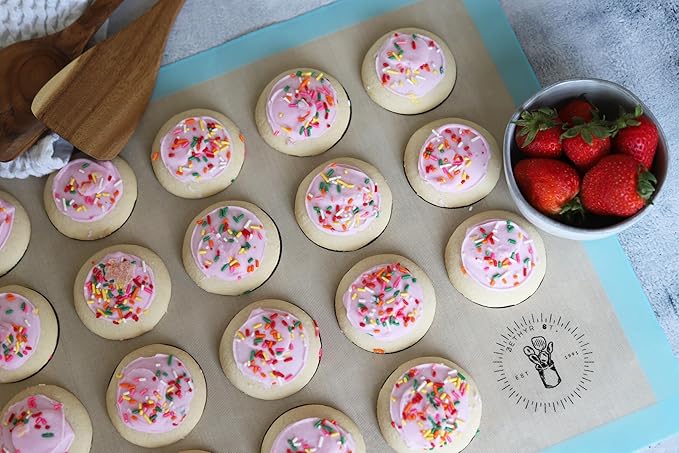 Silicone Baking Mats, Half Size Baking Mats For Cookies, Pack Of 4, Oven Safe, (11.5 X 16.5), Non-Stick, Silicone Baking Sheet Liner, Perfect For Baking Macarons And Cookies