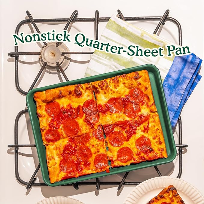 Great Jones Little Sheet (Pepper) | Jelly Roll Pan, Quarter Sheet Pan | Aluminized Steel,13.5" x 9.5" | For Baking, Roasting, & Broiling | Premium Bakeware with Even Heat Distribution