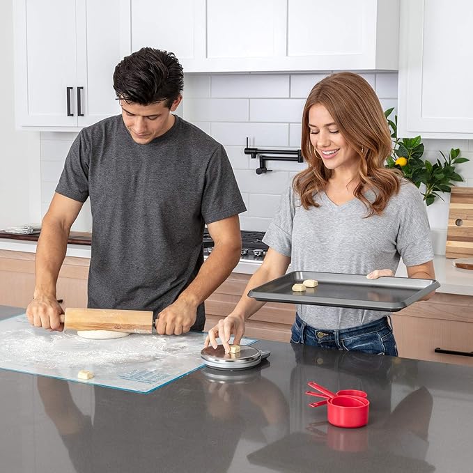 XXL Silicone Pastry Mat β Non-Slip, Easy-Clean Rolling Mat for Dough, Cookies, Pie, Bread, Pizza & Fondant β Extra Large 23.5β x 31.5β Baking Mats Board with Printed Measurements & Conversion Chart