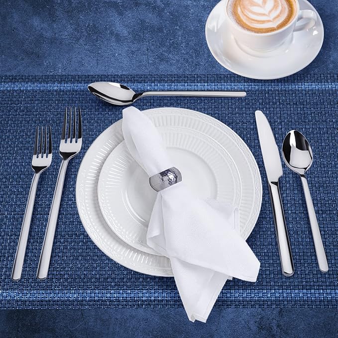 KINGSTONE Dinner Forks Set of 4, 8-Inch 18/10 Stainless Steel Forks Cutlery, Mirror Polished Table Forks for Home, Kitchen & Restaurant, Dishwasher Safe (Dinner Forks Set, 4-Piece)