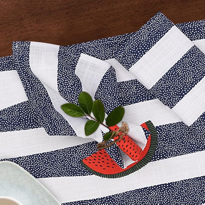 RUVANTI Cloth Napkins Set of 6 Cotton 100%, 18x18 Inches Napkins Cloth Washable, Soft, Absorbent. Cotton Napkins for Parties, Christmas, Thanksgiving, Weddings, Dinner Napkins Cloth - Watermelon