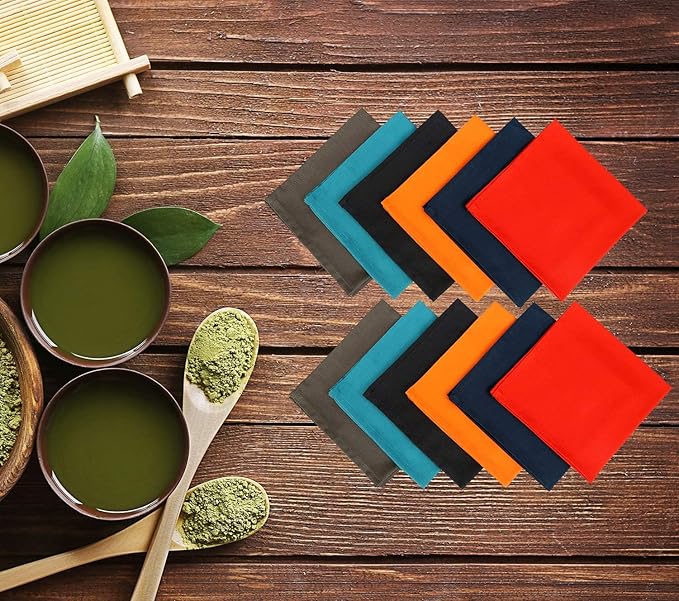 Ruvanti Cloth Napkins Set of 24, 18x18 Inch Napkins Cloth Washable, Soft, Durable, Absorbent, Cotton Blend. Table Dinner Napkins Cloth for Christmas Parties, Restaurant, Weddings, Dinner - Multi Color