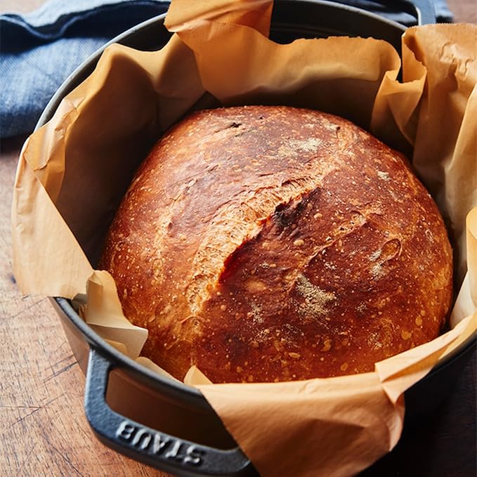 STAUB Cast Iron Dutch Oven 4-qt Round Cocotte, Made in France, Serves 3-4, Matte Black