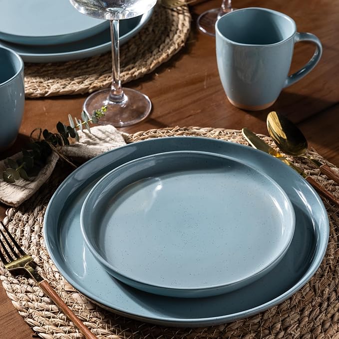 AmorArc 12oz Coffee Mugs, Ceramic Coffee Mugs set of 4 for Man, Woman, Dad, Mom, Modern Coffee Cups with handle for Latte/Cappuccino/Milk/Cocoa. Dishwasher&Microwave Safe, Blue