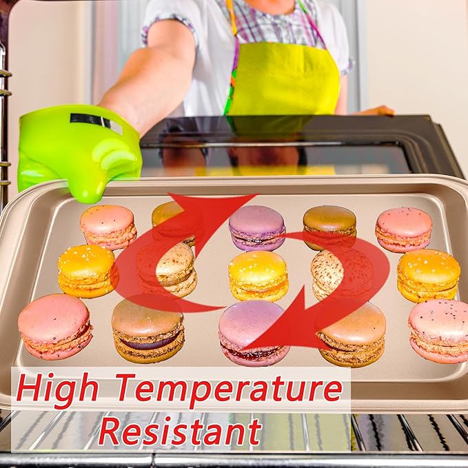 Nonstick Baking Pans Set, 5-Piece Kitchen Baking Sheets for Oven, Bakeware Sets with Round/Square Cake Pan, Muffin Pan, Loaf Pan, Roast Pan, mobzio Cookie Sheet Set Baking Supplies (Champagne Gold)