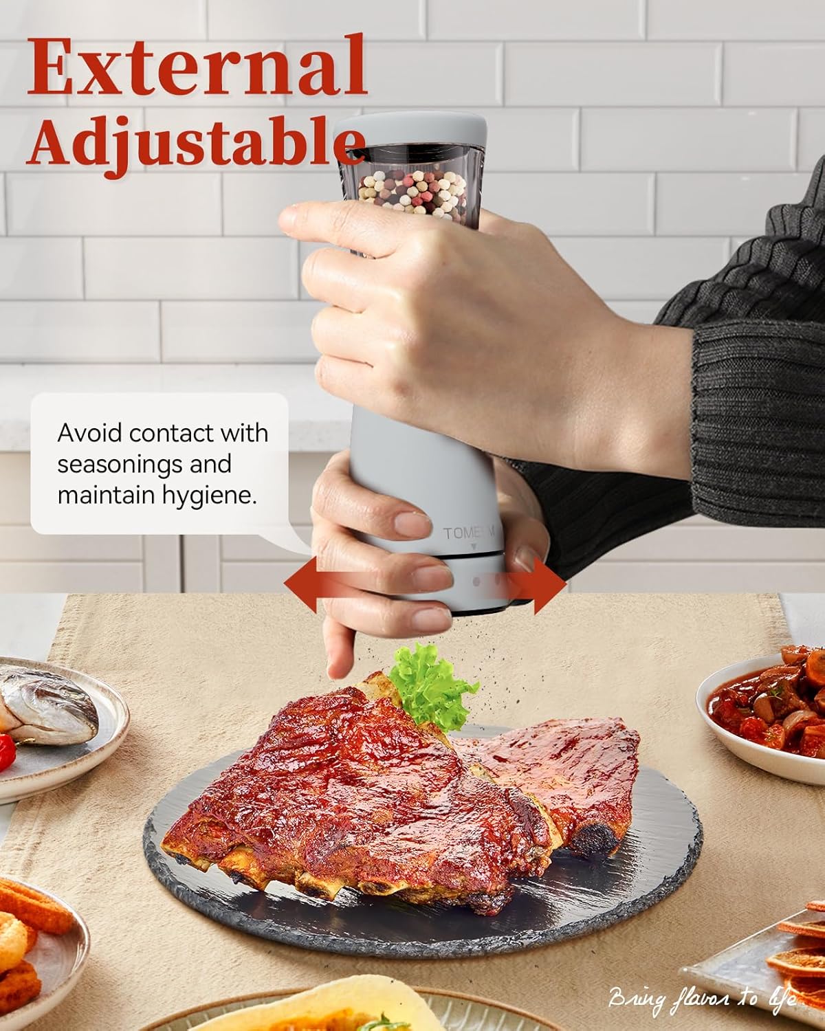 Electric Salt and Pepper Grinder Set with Storage Base, Stainless Steel Rechargeable Salt and Pepper Grinder Set with 4.5 oz Large Capacity, 1.8" Wide Mouth, Adjustable Coarseness, Ideal for Kitchen