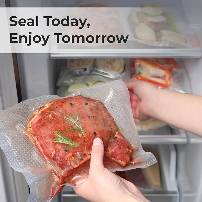 Vacuum Sealer Bags Roll 8" x 50' for Food Saver and Sous Vide, BPA Free, Heavy Duty Commercial Grade Food Storage Bags for Meal Prep and Boil Safe Use, 2 Pack (100 FT)