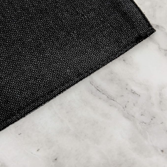 Home Brilliant Black Placemats Set of 4 Heat Resistant Table Mats Cloth Dining Table Place Mats Kitchen Washable Placemat New Year, Black