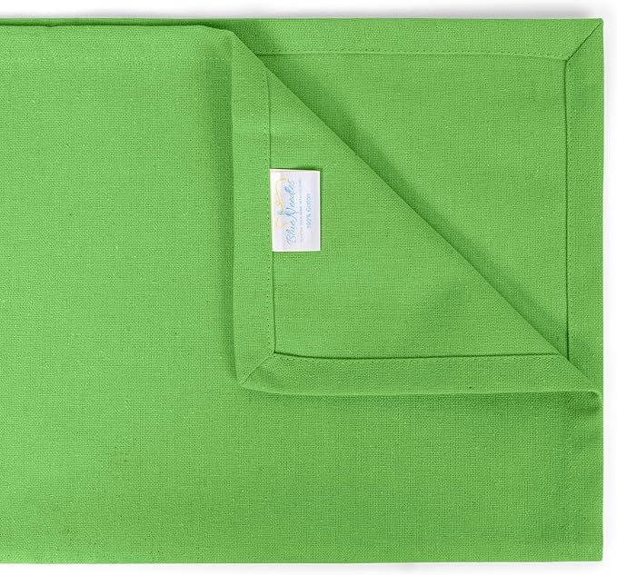 Blue Needles Solid Cloth Napkins Set of 6 Apple Green 100% Cotton Dinner Napkins 18x18 inches - Soft, Reusable, Absorbent & Washable Fall Thanksgiving Linen, Ideal for Events, Parties & Everyday Use