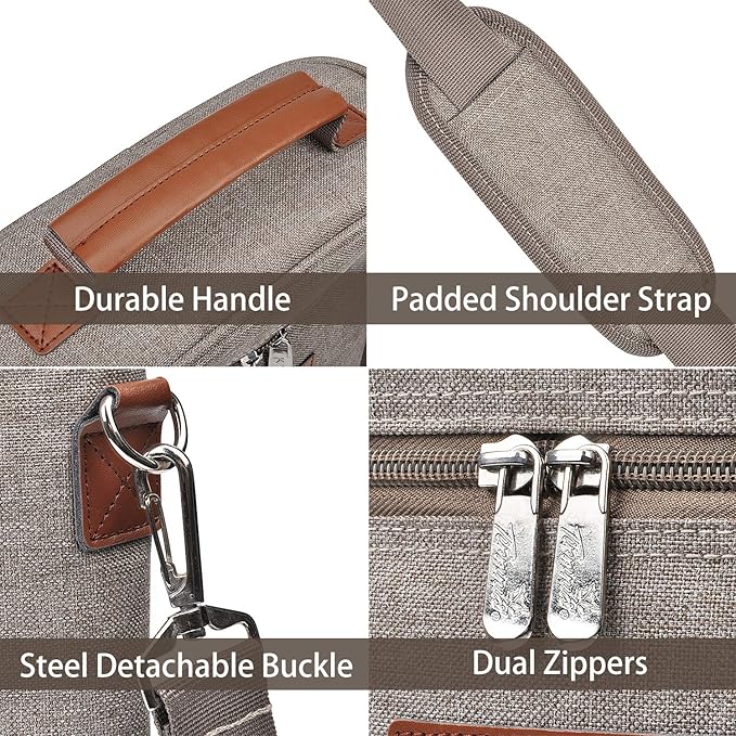 Tirrinia 4 Bottle Wine Gift Carrier - Leakproof & Insulated Padded Portable Wine Carrying Cooler Tote Bag for Travel, BYOB Restaurants, Wine Tasting, Parties, Gift for Wine Lovers, Grey