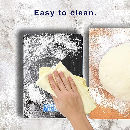 hito Food Scale 33lb Digital Kitchen Scale Rechargeable Waterproof Weight Grams and oz 1g/0.1oz Precise, for Weight Loss, Cooking and Baking, Black