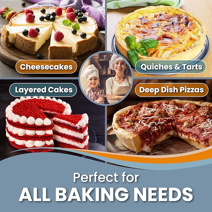 Springform Pan 9 Inch NONSTICK - Cheesecake Pan with Silicone Sleeve – NO LEAKS in Water Bath - No Foil Wrap Needed - Easy Cake Release – Sturdy Build - Heavy-Gauge Carbon Steel 0.4 mm