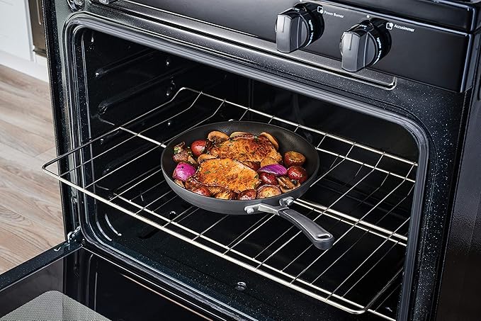 Calphalon 10-Piece Non-Stick Kitchen Cookware Set Black Pots & Pans with Stay-Cool Stainless Steel Handles Hard-Anodized Aluminum for Even Heating