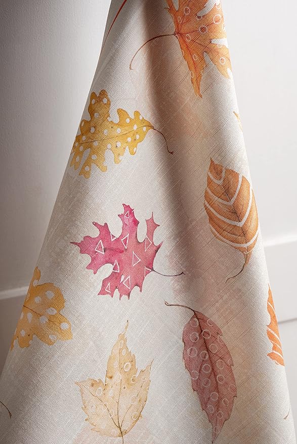 Maison d' Hermine Kitchen Towels Set of 3 100% Cotton 20" x 27.5" Reusable Cloth Tea Dish Towels Absorbent with Hanging Loop for Kitchen Dining Thanksgiving Christmas Decorations (Colours of Autumn)