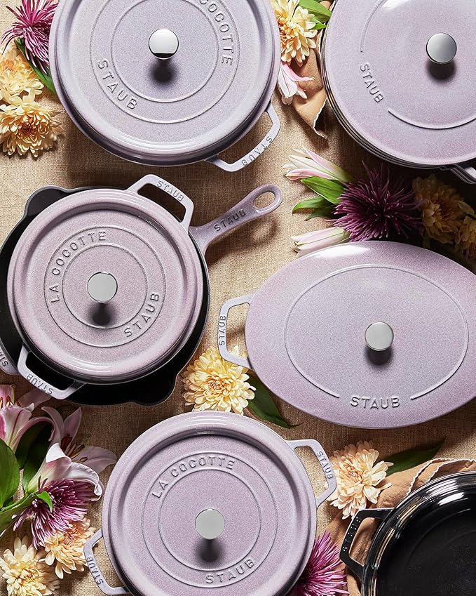 STAUB Cast Iron 7-qt Round Cocotte - Lilac