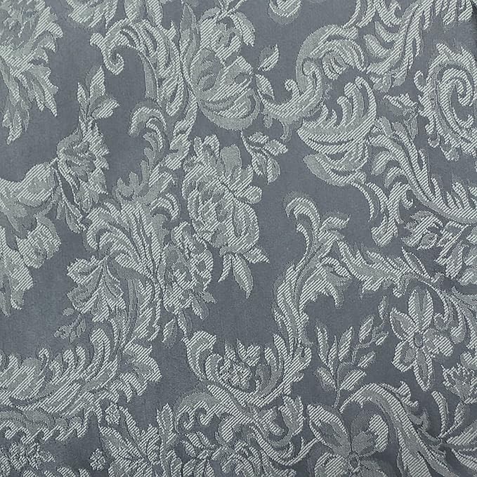 Ultimate Textile Miranda Damask Pewter Cloth Napkins - 17" x 17" (Set of 24) Square Washable Cotton Polyester for Wedding, Party & Dining Events