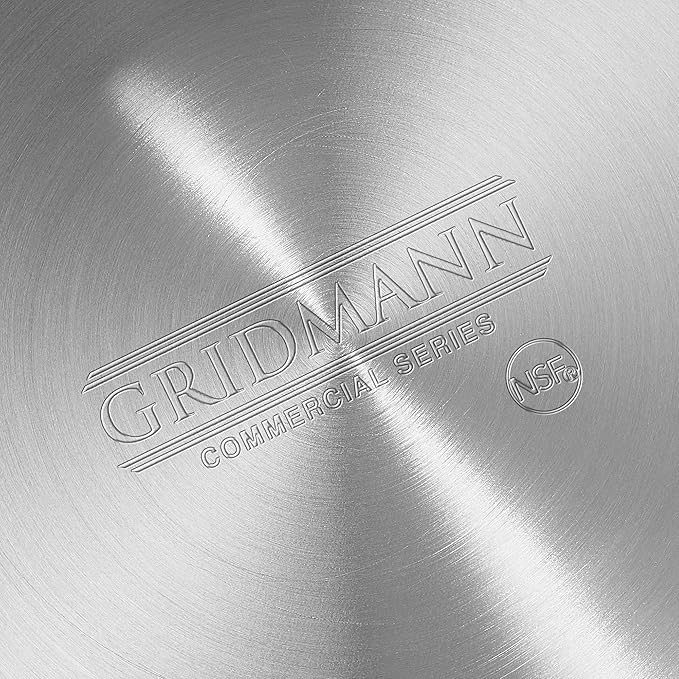 GRIDMANN 7-Quart Tapered Aluminum Sauce Pan with Silicone Handle, NSF Listed Heavy Duty Professional Cookware