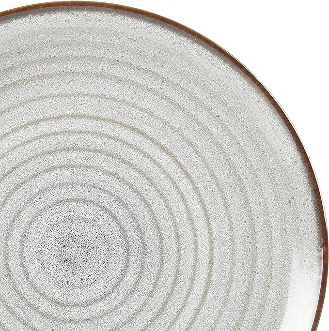 Gibson Elite Dreamweaver Double Bowl Terracotta Reactive Dinnerware Set - Grey, Service for 4 (16pcs)