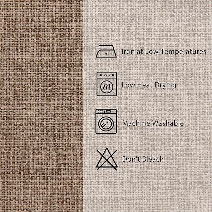 Hiasan Faux Linen Rectangle Tablecloth - Wrinkle and Stain Resistant Washable Table Cloth for Kitchen Dining Room Holiday Table Cover for Party Dinner, Khaki, 54 x 108 Inch